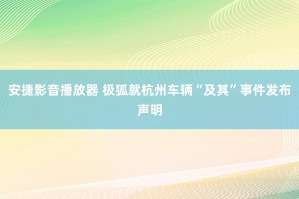 安捷影音播放器 极狐就杭州车辆“及其”事件发布声明