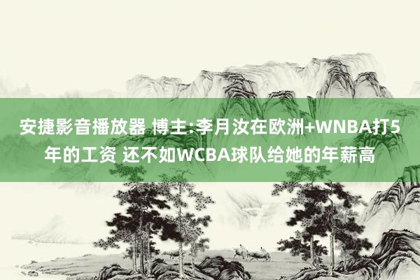 安捷影音播放器 博主:李月汝在欧洲+WNBA打5年的工资 还不如WCBA球队给她的年薪高