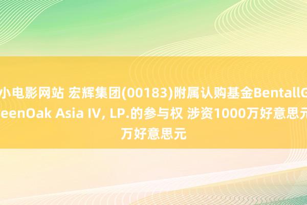 小电影网站 宏辉集团(00183)附属认购基金BentallGreenOak Asia IV， LP.的参与权 涉资1000万好意思元