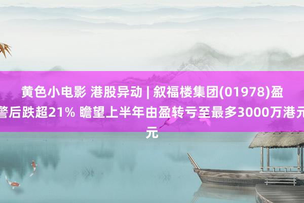 黄色小电影 港股异动 | 叙福楼集团(01978)盈警后跌超21% 瞻望上半年由盈转亏至最多3000万港元