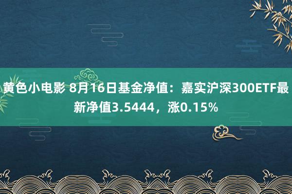 黄色小电影 8月16日基金净值：嘉实沪深300ETF最新净值3.5444，涨0.15%