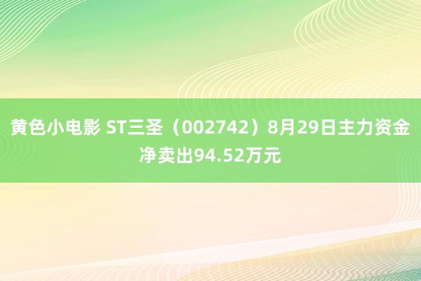 黄色小电影 ST三圣（002742）8月29日主力资金净卖出94.52万元