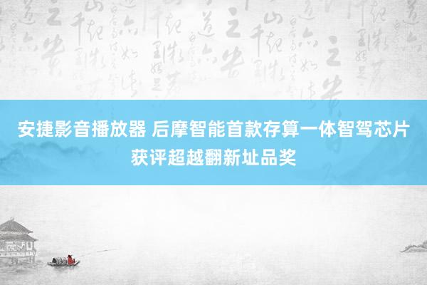 安捷影音播放器 后摩智能首款存算一体智驾芯片获评超越翻新址品奖