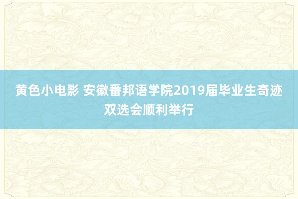 黄色小电影 安徽番邦语学院2019届毕业生奇迹双选会顺利举行