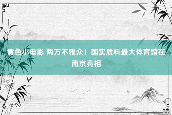 黄色小电影 两万不雅众！国实质料最大体育馆在南京亮相