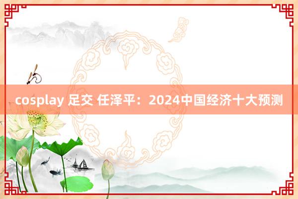 cosplay 足交 任泽平：2024中国经济十大预测