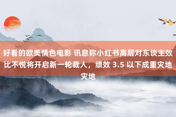 好看的欧美情色电影 讯息称小红书高层对东谈主效比不悦将开启新一轮裁人，绩效 3.5 以下成重灾地