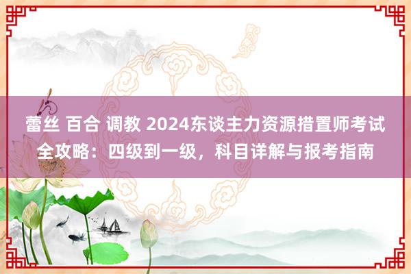 蕾丝 百合 调教 2024东谈主力资源措置师考试全攻略：四级到一级，科目详解与报考指南