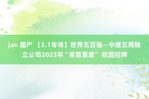 jav 国产 【3.1专场】世界五百强--中建五局陡立公司2023年“青苗蓄意” 校园招聘